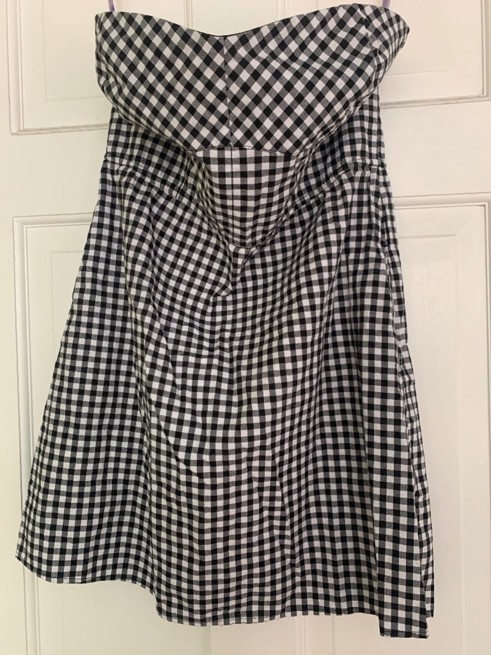 Checker Poppy Baby Doll checkered strapless dress L